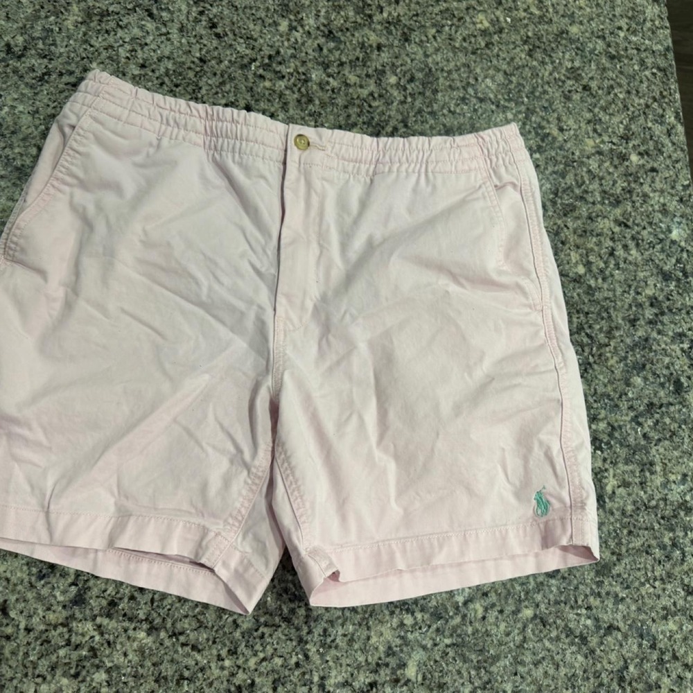 Polo Ralph Lauren Men Pink Stretch Classic Fit Shorts Size L Preppy Summer
